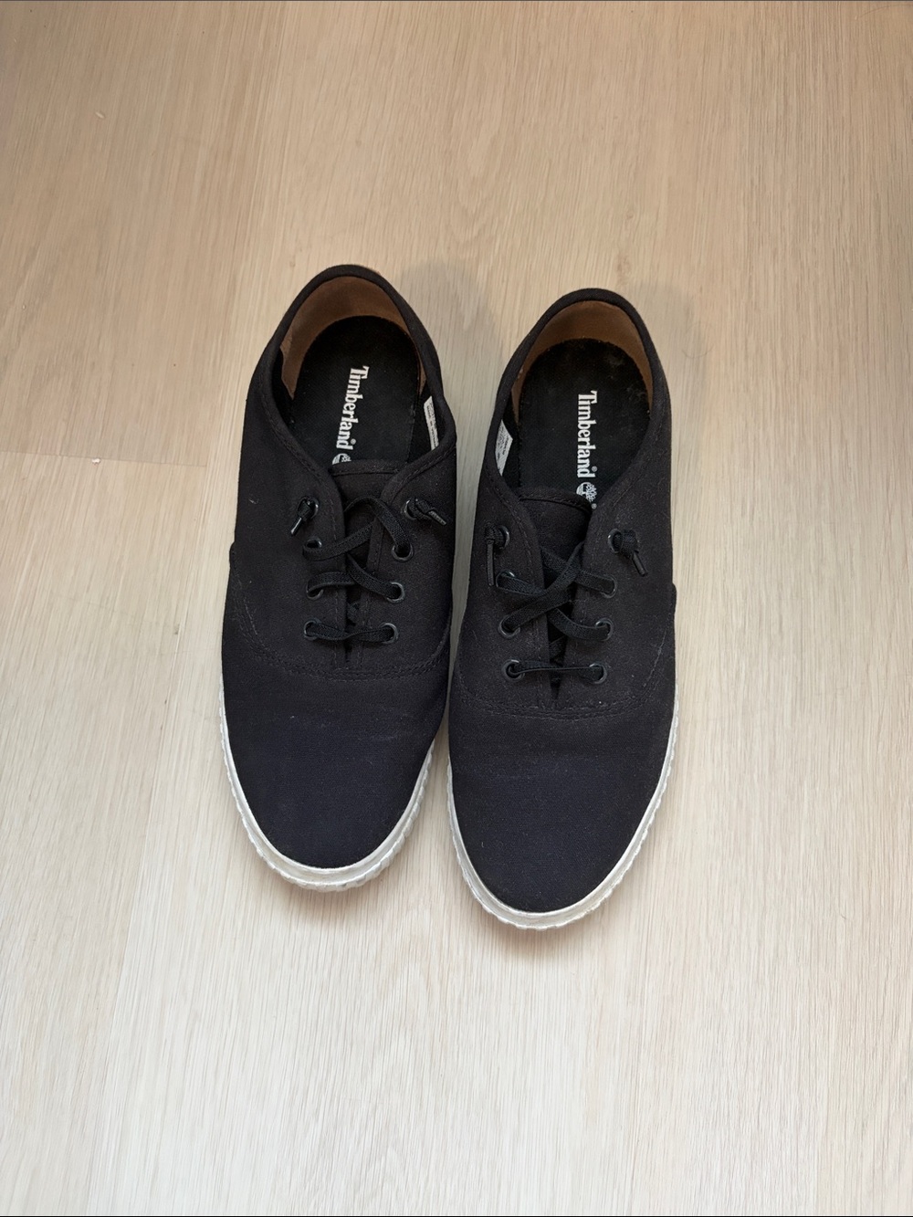 Timberland Womens Black Canvas Low-Top Sneakers